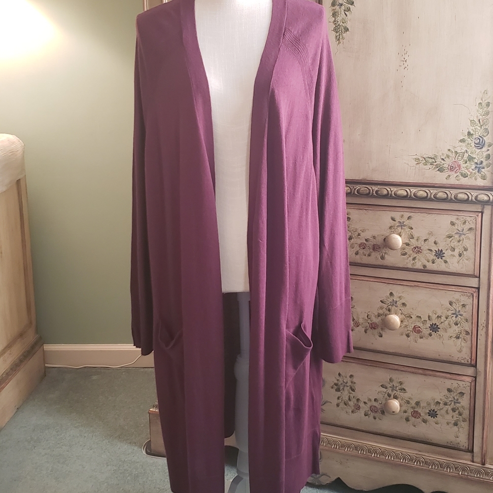AVA & Viv  Sweater OverPiece Lightweight Plus 4X Burgundy